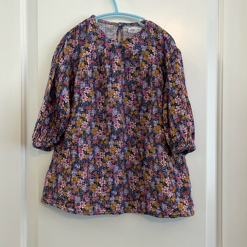 Zara floral cotton dress size 3-4